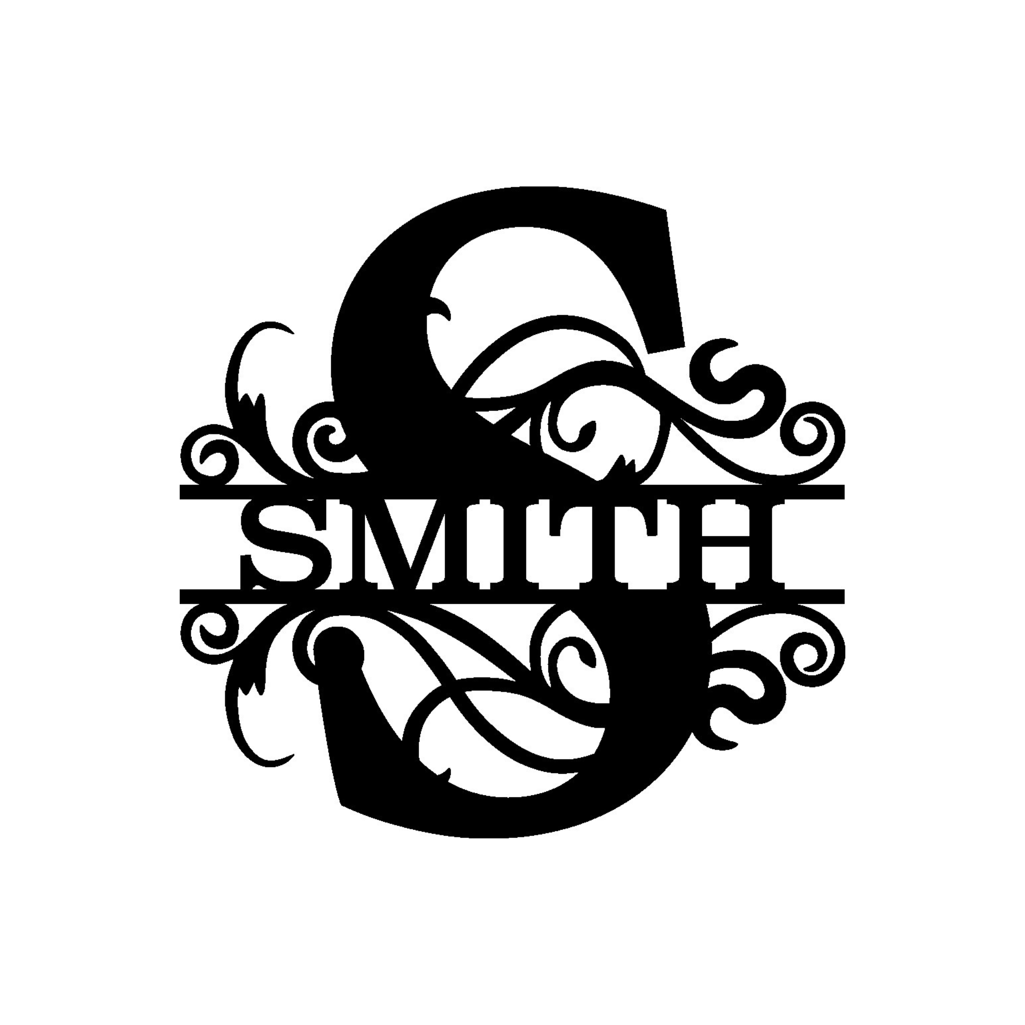 Monogram Scroll - Split Letter